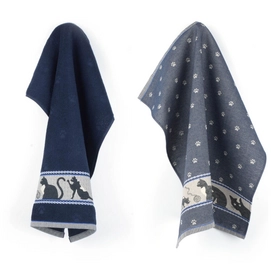 Serviette de Cuisine et Torchon Bunzlau Castle Kat Bleu Foncé