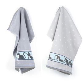 Serviette de Cuisine et Torchon Bunzlau Castle Kat Gris