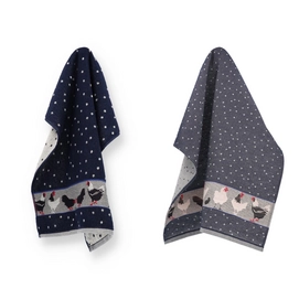 Serviette de Cuisine et Torchon Bunzlau Castle Kip Bleu Foncé