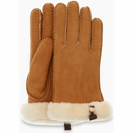Handschoen UGG Women Shorty Glove W/ Leather Trim Chestnut