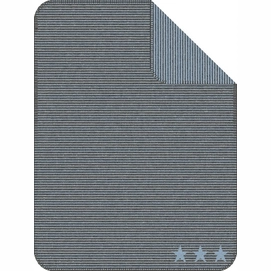 Plaid Ibena Jacquard Lelu Grau Blau-75 x 100 cm