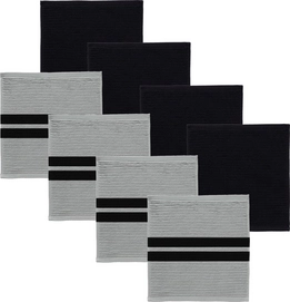 Combiset DDDDD Basic & Baxter Grey 4 Vaatdoeken Basic + 4 Vaatdoeken Baxter