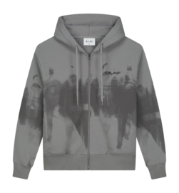 Hoodie Olaf Hussein Men Studio Passenger Zip Shade Grey