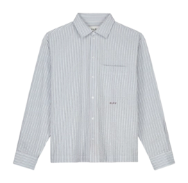 Shirt Olaf Hussein Men Seersucker Boxy Blue