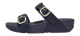 FitFlop Women Lulu Adjustable Slide Leather Midnight Navy