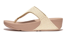 Tongs FitFlop Women Lulu Shimmerweave Toe-Post Pierre Beige Mix
