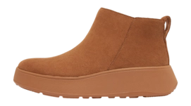 FitFlop Women F-Mode Suede Flatform Zip Ankle Boots Light Tan