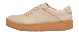 FitFlop Women Rally Tumbled-Leather Crepe Sneakers Stone Beige