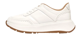 FitFlop Women F-Mode Crochet-Stitch Leather Flatform Sneakers Urban White