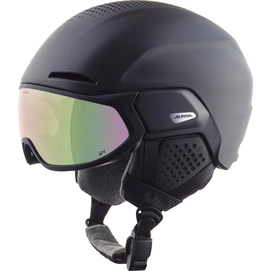 Skihelm Alpina Alto QV Matt Black (Cobalt Green)