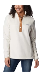 Trui Columbia Women Benton Springs 1/2 Snap Pullover Chalk Chalk Camel Brown