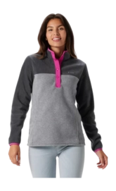 Pull Columbia Femme Benton Springs 1/2 Snap Pullover Light Grey Heather Shark