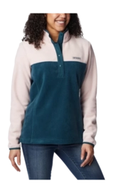 Pullover Columbia Benton Springs 1/2 Snap Damen Night Wave Dusty Pink Night Wave