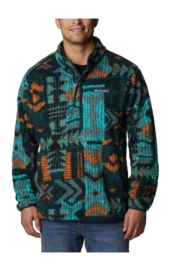 Trui Columbia Men Rugged Ridge II Sherpa 1/2 Snap Night Wave Pathway Print