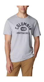 T-Shirt Columbia Hommes CSC Basic Logo Manches Courtes Columbia Gris Chiné College Life Graphique
