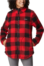 Zip Sweatshirt Columbia Women West Bend Full Zip Red Lily Check Print