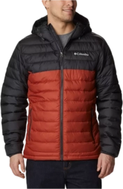 Jas Columbia Men Powder Lite Hooded Jacket Warp Red Shark