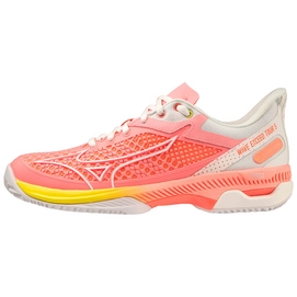 Chaussures de Tennis Mizuno Femme Wave Exceed Tour 5 CC Candy Coral Snow White Neon Flame