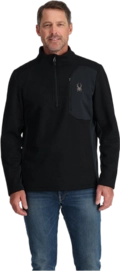 Ski Sweatshirt Spyder Men Bandit 1/2 Zip Black