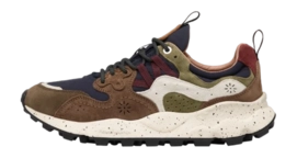 Sneaker Flower Mountain Yamano 3 Mid Suede Nylon Herren Brown Navy