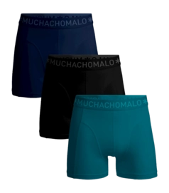 Boxer Shorts Muchachomalo Men's Shorts Solid Blue Black Blue (3-Pack)
