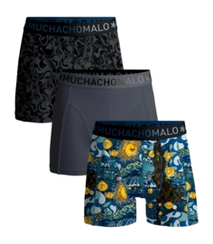 Boxer Muchachomalo Homme Shorts Starry Print Print Grey (3 Pièces)