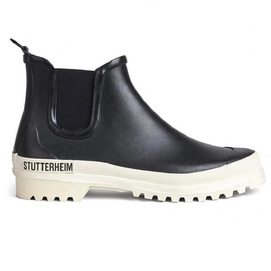 Wellie Boots Stutterheim Unisex Chelsea Rainwalker Black/White-Shoe size 39