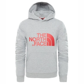 Kinder Trui The North Face Youth Drew Peak Pullover Hoodie TNF Light Grey Heather Atomic Pink