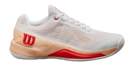 Tennis Shoe Wilson Women Rush Pro 4.0 White Peach Parfait Infrared