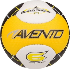 Mini Balle de Foot de Plage Avento Soft Touch Noir Jaune