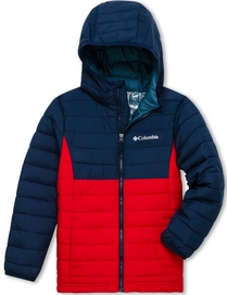 Jacke Columbia Powder Lite Hooded Mountain Red Kinder