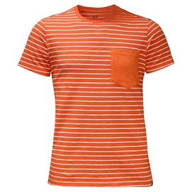 T-Shirt Jack Wolfskin Travel Striped T Homme Mango Orange Stripes
