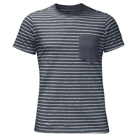 T-Shirt Jack Wolfskin Travel Striped T Homme Dark Iron Stripes