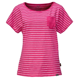 T-Shirt Jack Wolfskin Travel Striped T Femme Tropic Pink Stripes