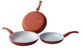 Pannenset Pedrini Ceramica Oranje (3-delig)