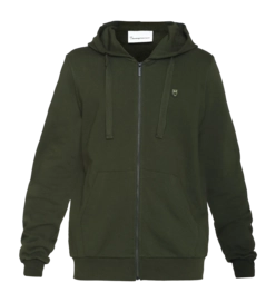 Zip Jacket KnowledgeCotton Apparel Men Ask Regular Zip Hood Kangaroo Badge Forrest Night