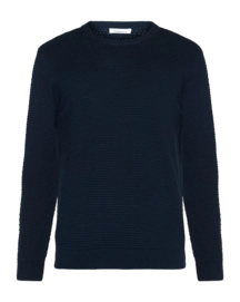 Pullover KnowledgeCotton Apparel Vagn Regular Bubble Knit Crew Neck Herren Total Eclipse