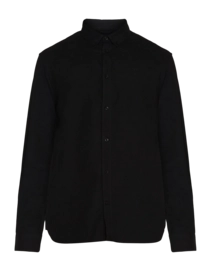 Shirt KnowledgeCotton Apparel Men Harald Small Owl Oxford Black Jet