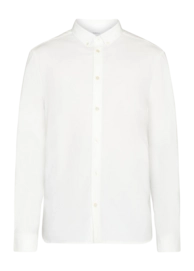 Shirt KnowledgeCotton Apparel Men Harald Small Owl Oxford Bright White