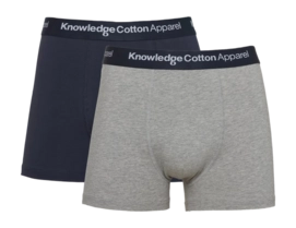 Unterwäsche KnowledgeCotton Apparel Anker 2 Pack Herren Grey Melange