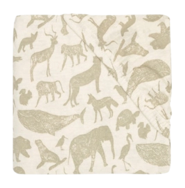 Drap-Housse Jollein Jersey Animals Olive Green