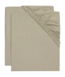 Spannbettlaken Jollein Jersey Olive Green (2er-Pack)