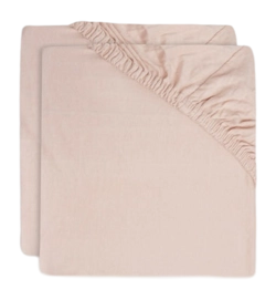 Spannbettlaken Jollein Jersey Pale Pink (2er-Pack)