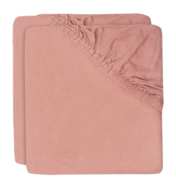 Spannbettlaken Jollein Jersey Rosewood (2er-Pack)