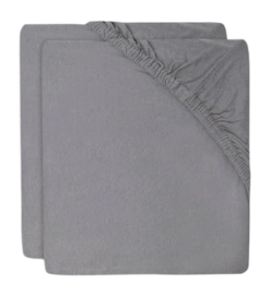Spannbettlaken Jollein Jersey Storm Grey (2er-Pack)