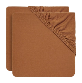 Hoeslaken Jollein Jersey Caramel (2pack)