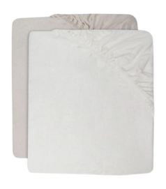 Spannbettlaken Jollein Jersey Ivory/Nougat (2er-Pack)