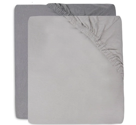 Spannbettlaken Jollein Jersey Soft Grey/Storm Grey (2er-Pack)