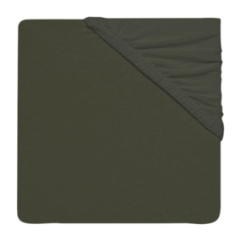 Lenzuolo con angoli lettino Box 75 x 95 cm Jollein, Jersey, Verde foglia