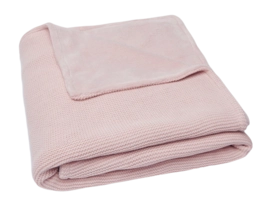 Lenzuolo coperta culla Jollein Basic Knit 100 x 150 cm, Pile, Rosa pallido-100 x 150 cm (Ledikantlaken)